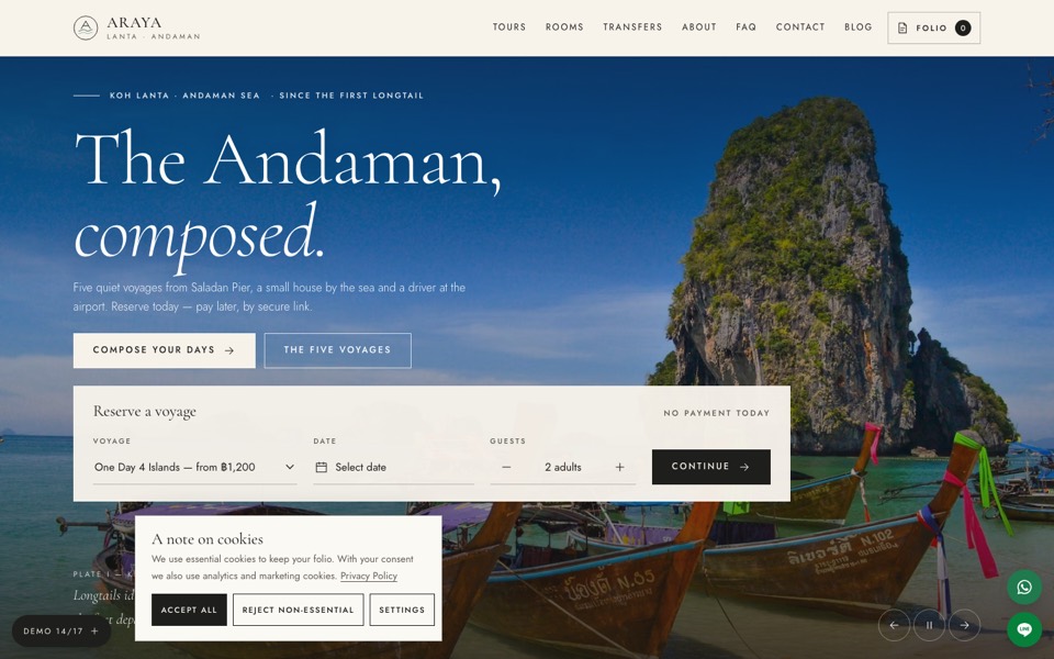 ตัวอย่างหน้าแรก Demo 14 Andaman Atelier